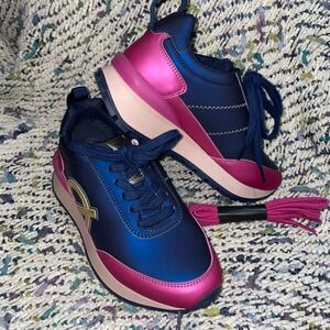 LOCI x Nicki Minaj Fusion Metallic Navy Fuchsia Gold Vegan Sneakers EU 37 US 6.5